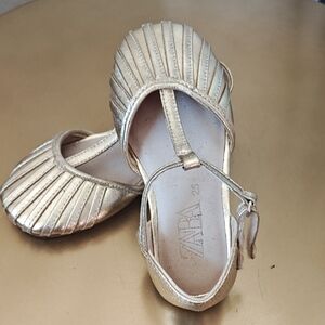 Zara Kids Gold Ballet Flats